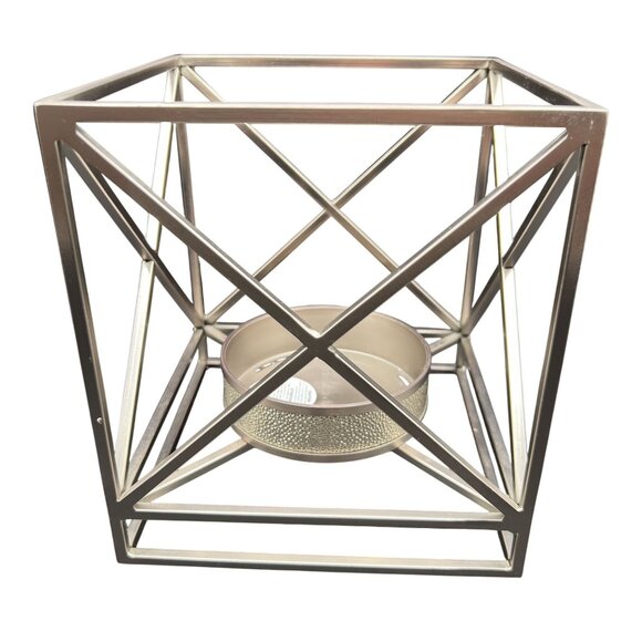 Bath & Body Works Rare Metal Large Square Luminary 3 Wick Candle Holder Textured - Picture 8 of 11